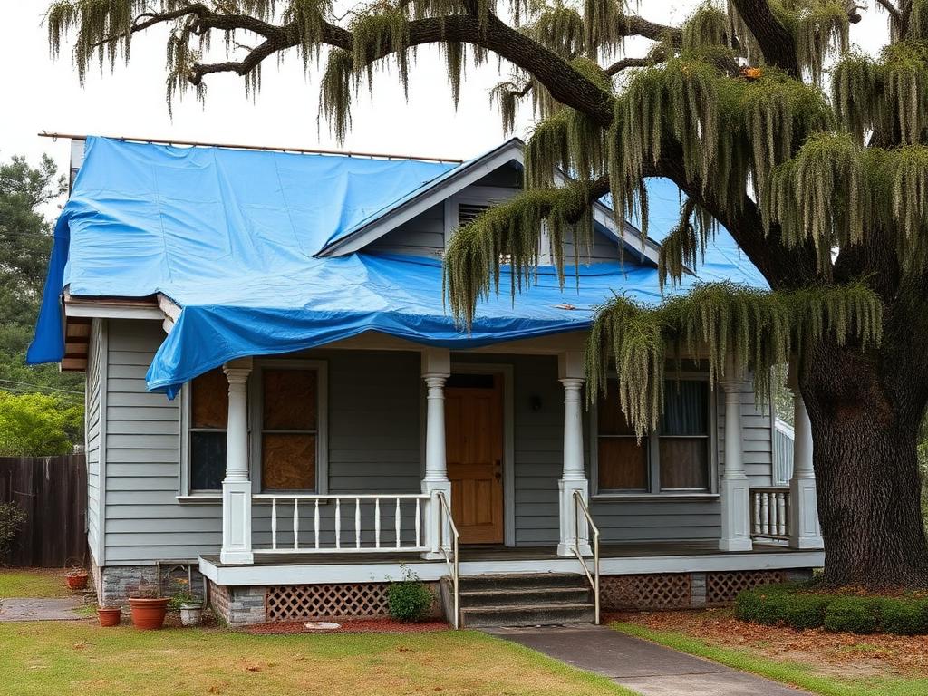 Riverside 1920s bungalow · hurricane roof damage bought as-is
